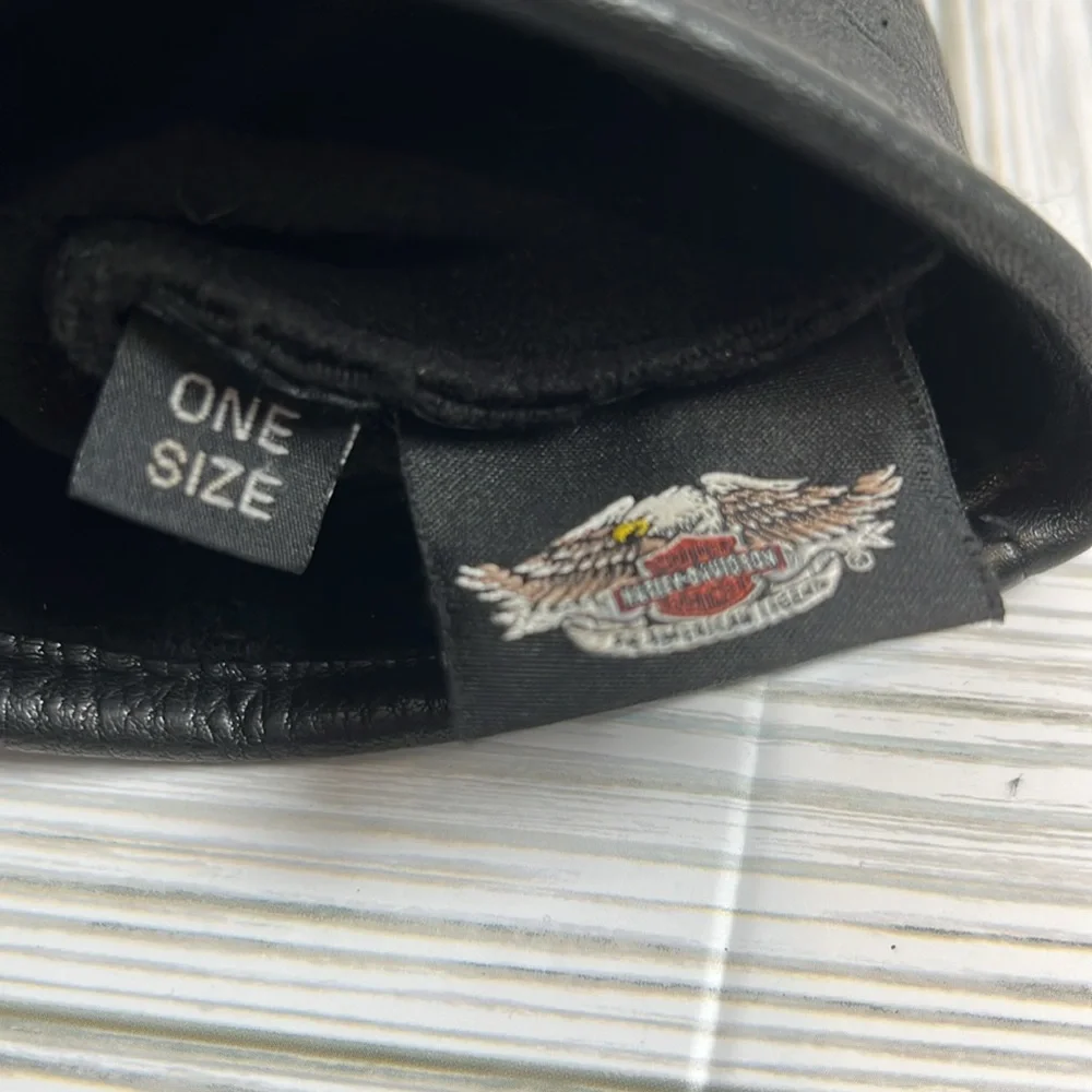 Harley‎ Davidson Women’s Black Leather Gloves Fleece Glove Insert One Size